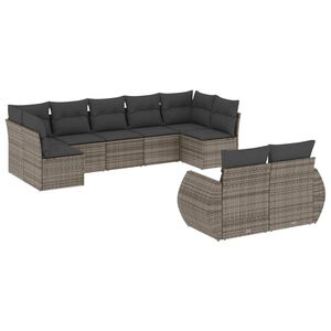 vidaXL Loungegrupp f&ouml;r tr&auml;dg&aring;rden m dynor 9 delar gr&aring; konstrotting