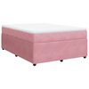 vidaXL Rams&auml;ng med madrass rosa 140x190 cm sammet