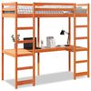 vidaXL Lofts&auml;ng utan madrass vaxbrun 80x200 cm massiv furu