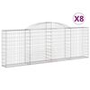 vidaXL Gabioner b&aring;gformade 8 st 300x30x100/120 cm galvaniserat j&auml;rn