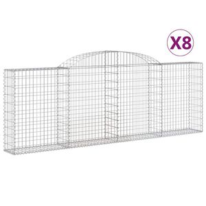 vidaXL Gabioner b&aring;gformade 8 st 300x30x100/120 cm galvaniserat j&auml;rn