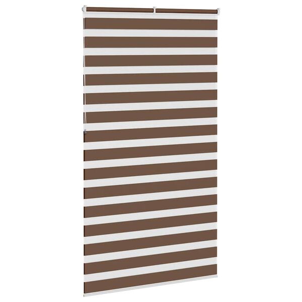 vidaXL Rullgardin zebra brun 120x230 cm tyg bredd 115,9 cm polyester