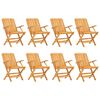 vidaXL Hopf&auml;llbara stolar 8 st 61x67x90 cm massivt tr&auml; i teak