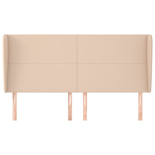 vidaXL S&auml;nggavel med kanter cappuccino 203x23x118/128 cm konstl&auml;der