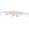 vidaXL S&auml;ng med bokhylla utan madrass vit 135x190cm massiv furu