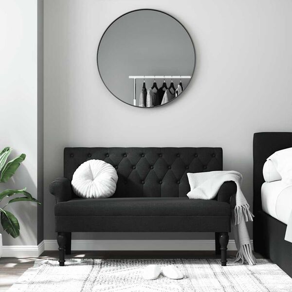 vidaXL Bänk med ryggstöd svart 120x62x75,5 cm tyg