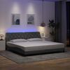 vidaXL Bed Frame with LED without Mattress Light Grey 200x200 cm Fabric