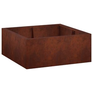 vidaXL St&ouml;dv&auml;gg 4 st 100 x 100 x 40 cm V&auml;derbest&auml;ndig st&aring;l Rostig