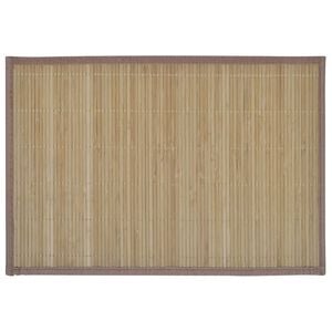 6 Bordstabletter i bambu 30 x 45 cm brun