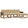 vidaXL Utomhussoffset med kudde 4 pcs Naturlig och Beige