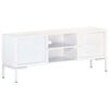 vidaXL TV-b&auml;nk vit 115x30x46 cm massivt grovt mangotr&auml;