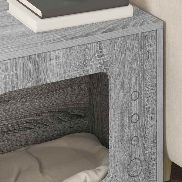 vidaXL Katt hus Gr&aring; Sonoma 51 x 30 x 42 cm Konstruerat tr&auml;