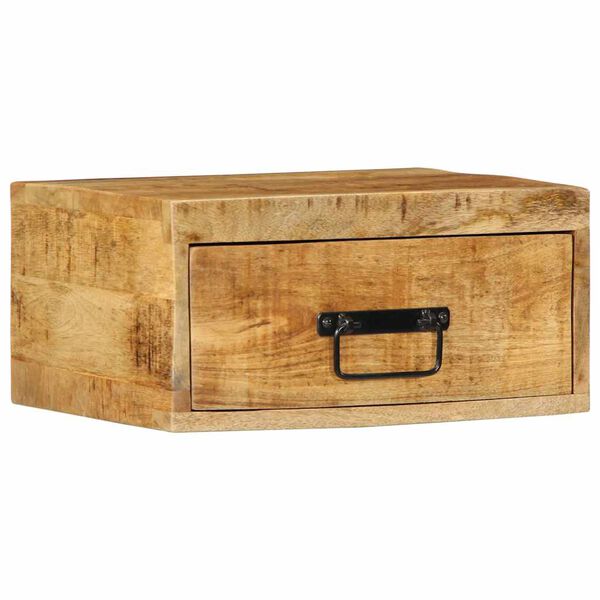 vidaXL Väggmonterade sängbord 2 st massivt grovt mangoträ