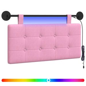 vidaXL H&auml;ngande s&auml;nggavel Med LED-lampa Rosa Tyg