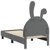 vidaXL Sängram för småbarn med huvudgavel Ljusgrå 70 x 140 cm PU