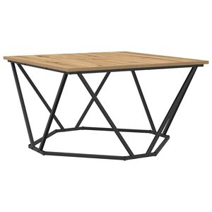vidaXL Kaffeebord Artisan Ek 80 x 80 x 45 cm Konstruerat tr&auml; och st&aring;l