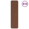 vidaXL Halkfria trappmattor 15 st 75 x 20 cm Gul PP Rektangul&auml;r