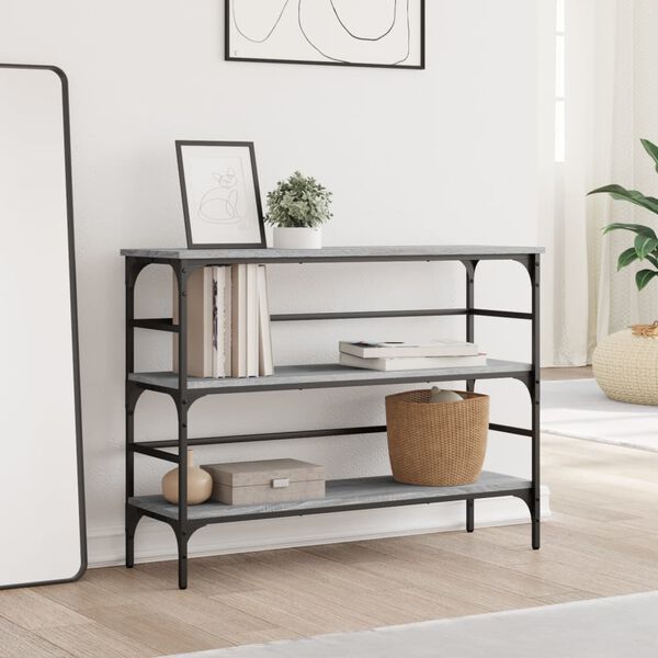 vidaXL Avlastningsbord gr&aring; sonoma 100x32x75 cm konstruerat tr&auml;