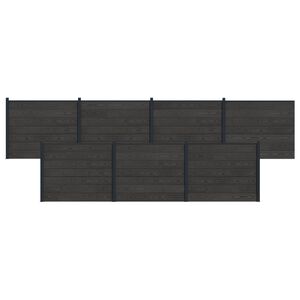 vidaXL St&auml;ngselpanel 7 pcs WPC och aluminium Svart