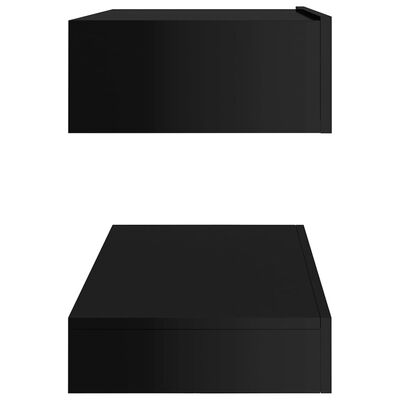 vidaXL TV-bänk med LED-belysning svart högglans 90x35 cm