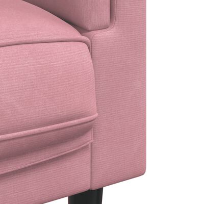 vidaXL Soffa med kuddar 3-sits rosa sammet