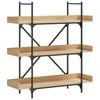 vidaXL Bokhylla 3 hyllplan sonoma-ek 100x33x108,5 cm konstruerat tr&auml;