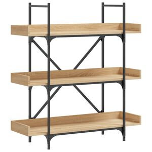 vidaXL Bokhylla 3 hyllplan sonoma-ek 100x33x108,5 cm konstruerat tr&auml;