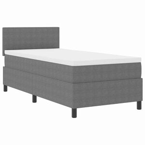vidaXL LED Box S&auml;ng Ljusgr&aring; och vit. 80 x 200 cm Kordread tyg