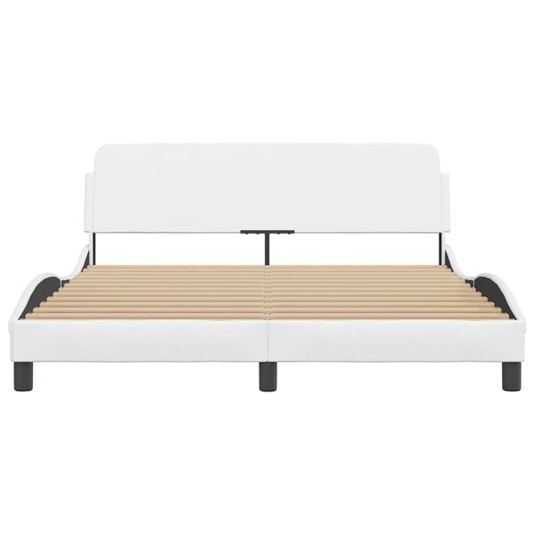 vidaXL Bed Frame "Dover" White 160x200 cm Faux Leather