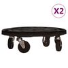 vidaXL Blomvagnar med hjul 2 st diameter 40 cm svart 275 kg