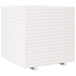 vidaXL Odlingsl&aring;da 70x70x72 cm vit massiv furu