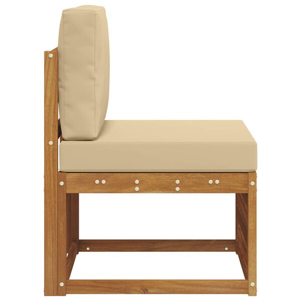 vidaXL Utomhus Mellansoffa Massivt Akaciatr&auml; Naturf&auml;rg