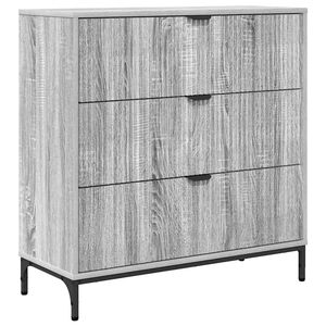 vidaXL Sideboard med l&aring;da Gr&aring; Sonoma 79,5 x 33 x 82 cm Konstruerat tr&auml;