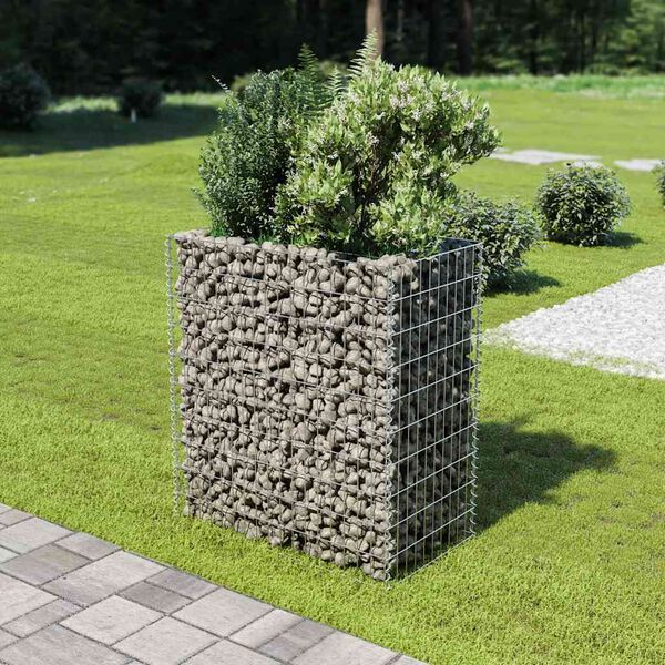 vidaXL Planteringsgabion upph&ouml;jd galvaniserat st&aring;l 90x50x100 cm
