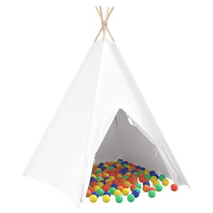 vidaXL Teepee Tält Vit 120 x 120 x 150 cm Tyg & Plast