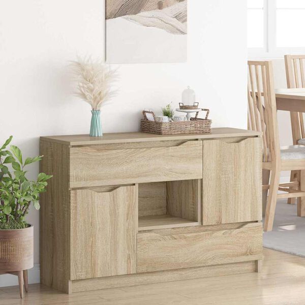 vidaXL Sideboard med l&aring;da Sonoma-ek 100 x 30 x 65,6 Konstruerat tr&auml;