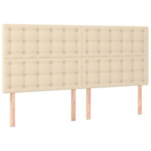 vidaXL S&auml;nggavel creme 180x5x118/128 cm tyg