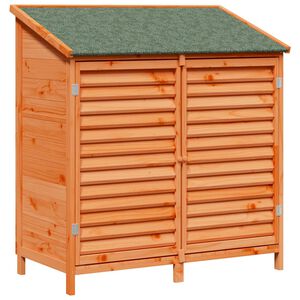 vidaXL Tr&auml;dg&aring;rdshus med tak Brun 106 x 56 x 113,5 cm Massivt Furu