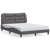vidaXL Bed Frame without Mattress "Hvar" Grey 120x200 cm Faux Leather