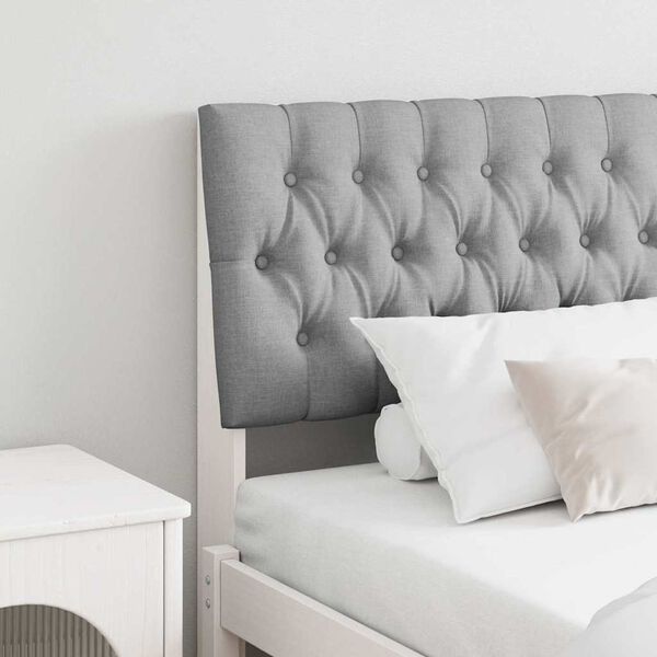 vidaXL Klädd sänggavel Ljusgrå 180 cm Massiv furu