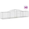 vidaXL Gabioner b&aring;gformade 8 st 300x50x60/80 cm galvaniserat j&auml;rn