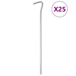 vidaXL T&auml;ltpinnar 25 st 23 cm &Oslash;5 mm galvaniserat st&aring;l
