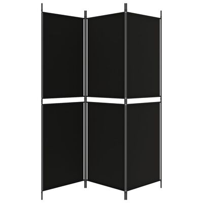 vidaXL Rumsavdelare 3 paneler svart 150x180 cm tyg