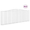 vidaXL Gabioner b&aring;gformade 15 st 400x30x140/160 cm galvaniserat j&auml;rn