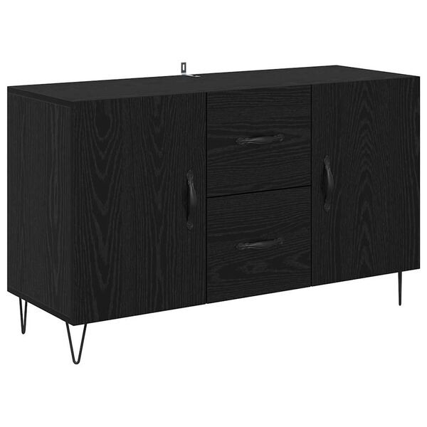 vidaXL Sideboard med l&aring;da Svart Ek 100 x 36 x 60 cm Konstruerat tr&auml;