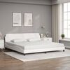 vidaXL Bed with Mattress "Dover" White 200x200 cm Faux Leather