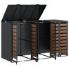 vidaXL Förvaring för 3 soptunnor Antracit 340 x 77,5 x 115,5 cm Stål