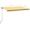vidaXL Automatisk markis med vindsensor & LED 400x350 cm gul/vit