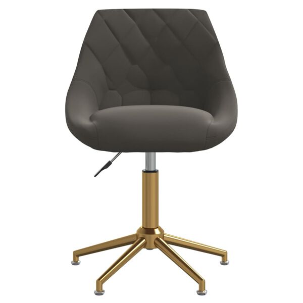 vidaXL Snurrbara matstolar 6 st m&ouml;rkgr&aring; sammet