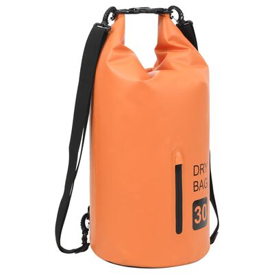 vidaXL Vattentät packpåse med dragkedja orange 30 L PVC